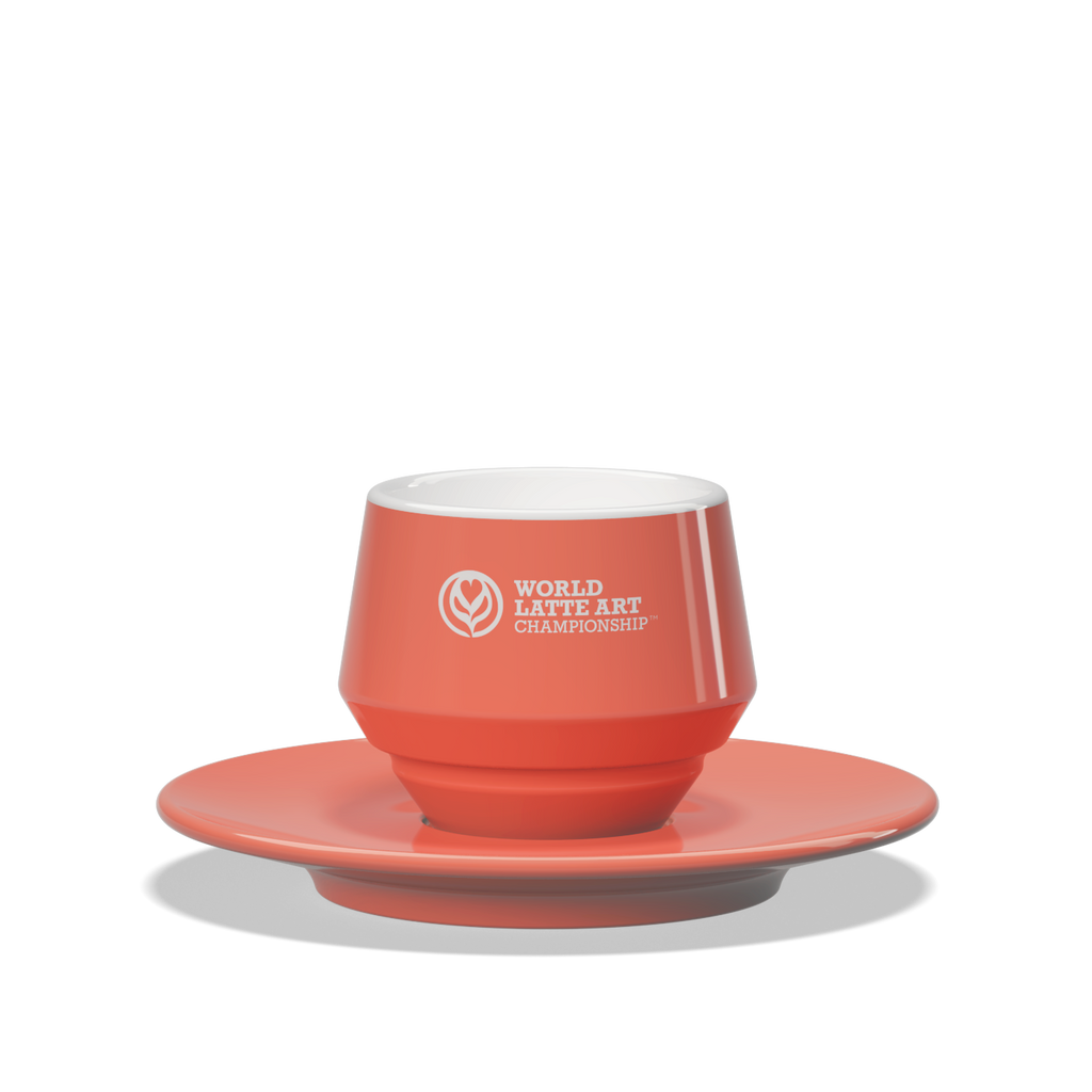 1 x Maniko Double Coffee Cup with Saucer - WLAC Copenhagen 2024 Official Mug