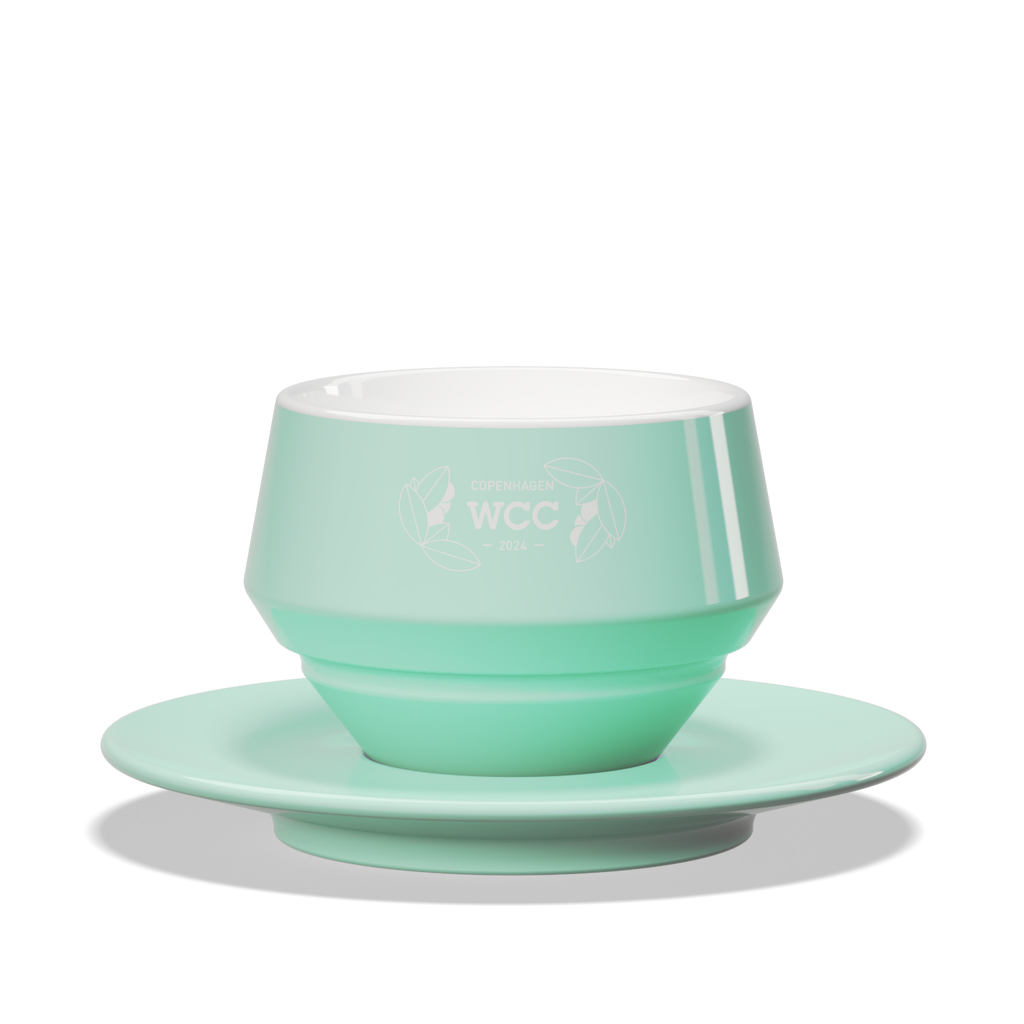 1 x Maniko Milk Cup with Saucer - WLAC Copenhagen 2024 Official Mug