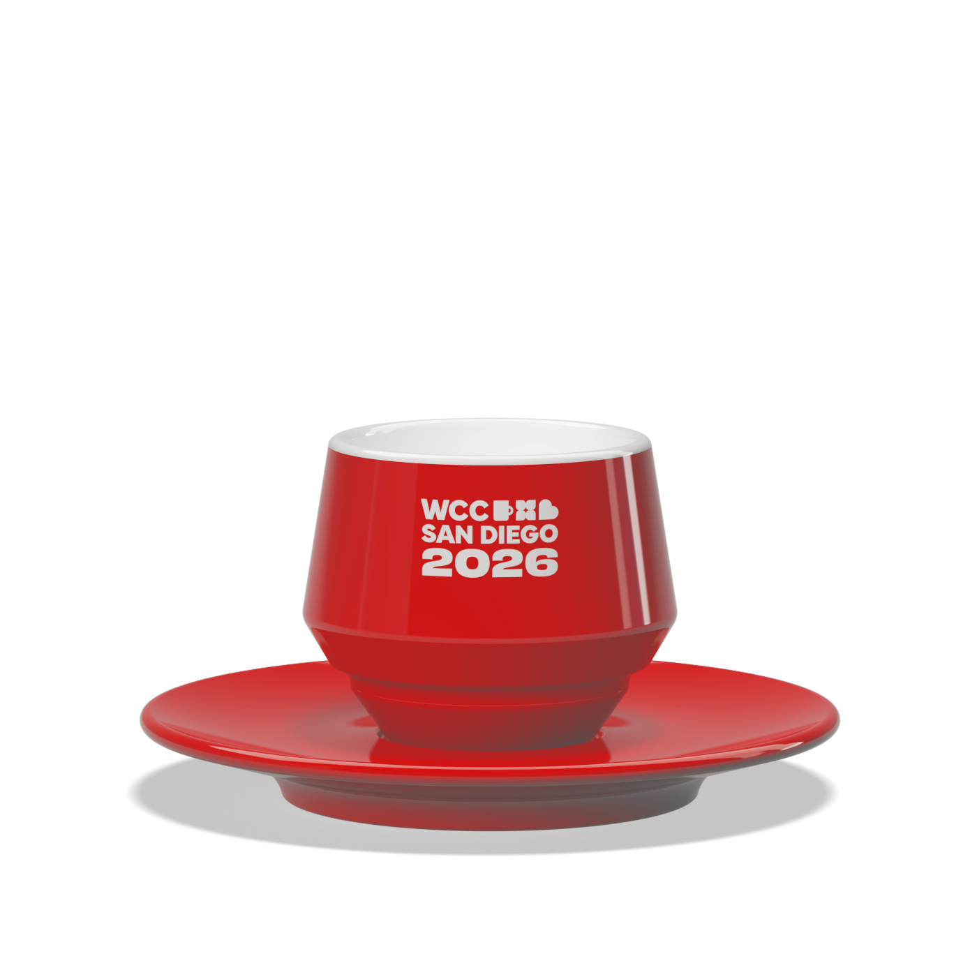 1 x Maniko Double Coffee Cup with Saucer - WLAC San Diego 2026 Official Mug